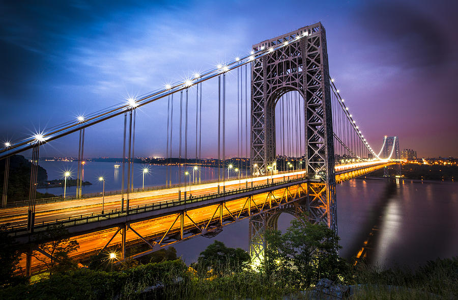 GWB at Night Photograph by Chris Halford - Fine Art America