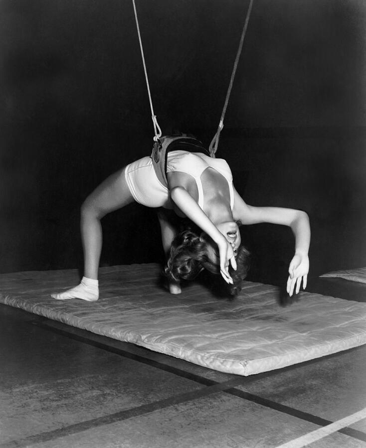 Gymnasium Harness Workout Photograph by Underwood Archives