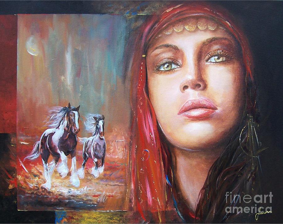 Gypsy Beauty Painting by Sinisa Saratlic