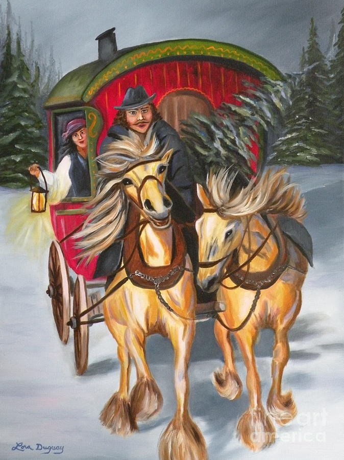 Christmas Painting - Gypsy Christmas by Lora Duguay