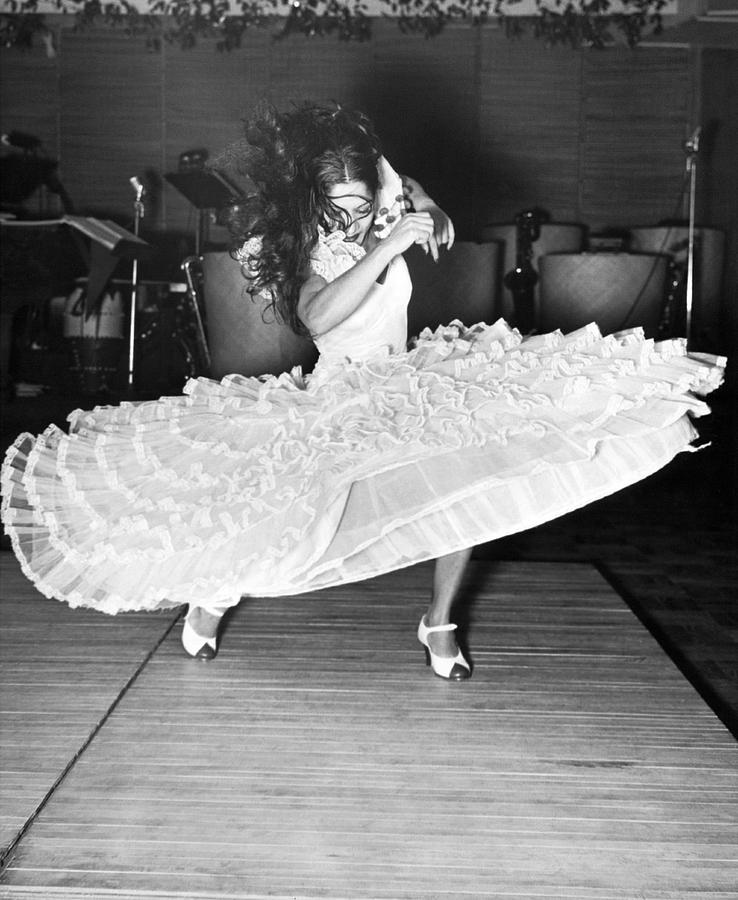 Black And White Photograph - Gypsy Dancer Carmen Amaya by Underwood Archives