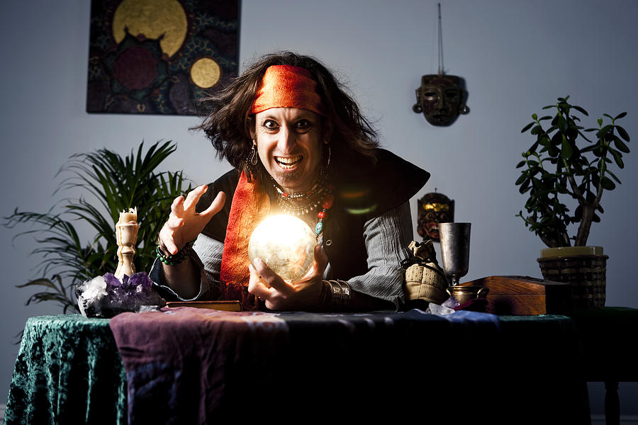 Gypsy Fortune Teller With Crystal Ball By Renphoto