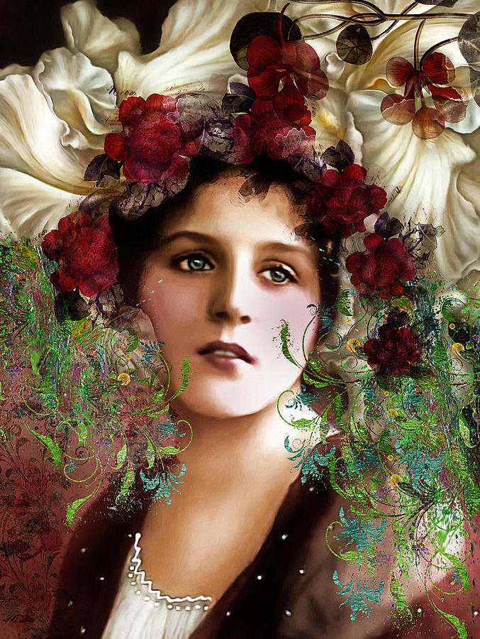Fall Mixed Media - Gypsy Girl Of Autumn Vintage by Georgiana Romanovna
