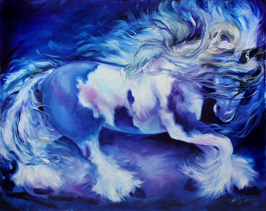 GYPSY VANNER in BLUE Painting by Marcia Baldwin