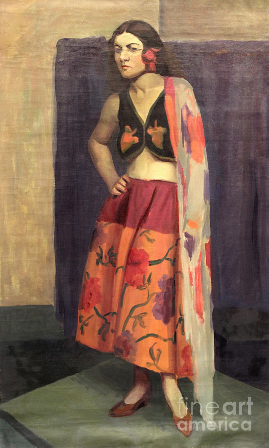 Gypsy with Shawl  1930 Painting by Art By Tolpo Collection