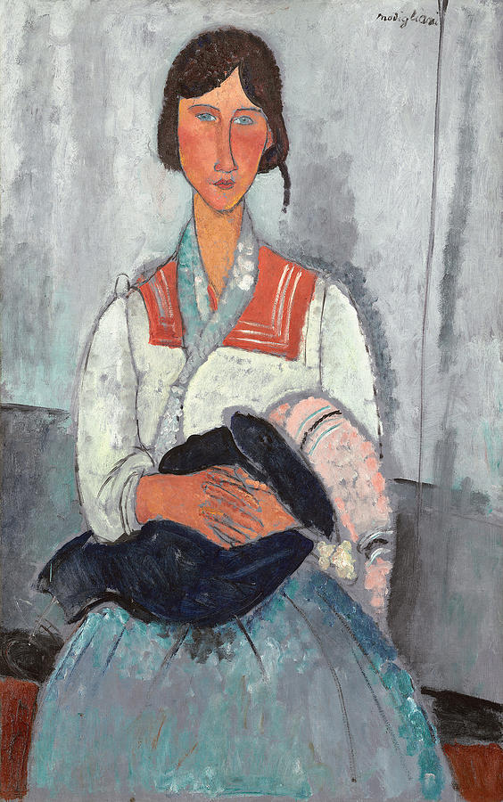 Gypsy Woman With Baby Painting by Amedeo Modigliani