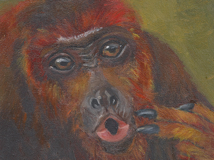 H is for Howler Monkey Painting by Jessmyne Stephenson