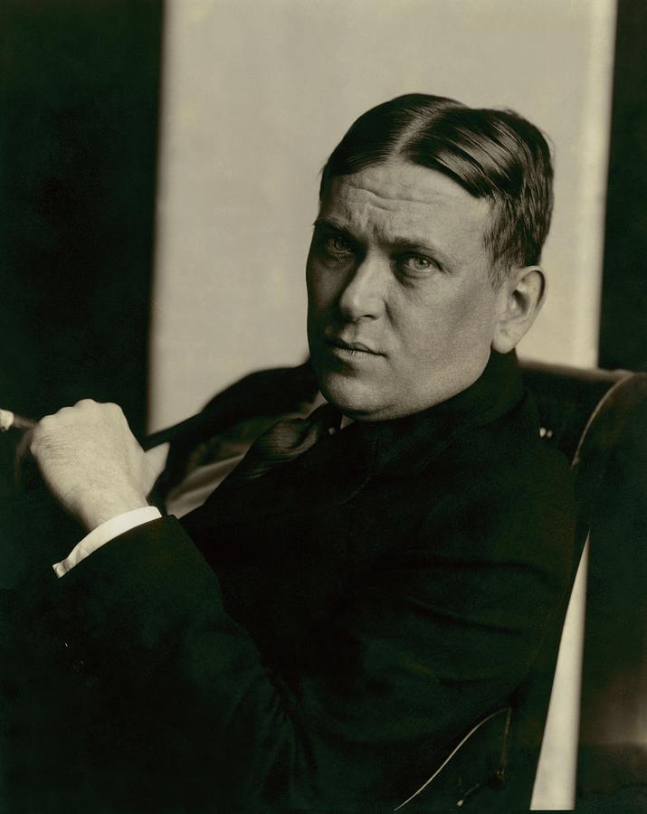 H. L. Mencken Sitting In An Armchair Photograph by Edward Steichen