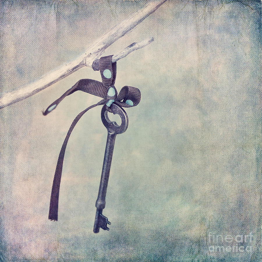 Key With A Ribbon Photograph by Priska Wettstein