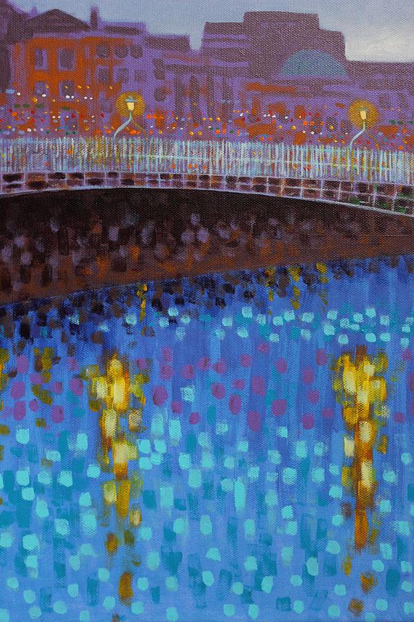 Dublin Painting - Ha Penny Bridge Dublin Cropped 1 by John Nolan Dublin Painting - Ha Penny Bridge Dublin Cropped 1 by John Nolan