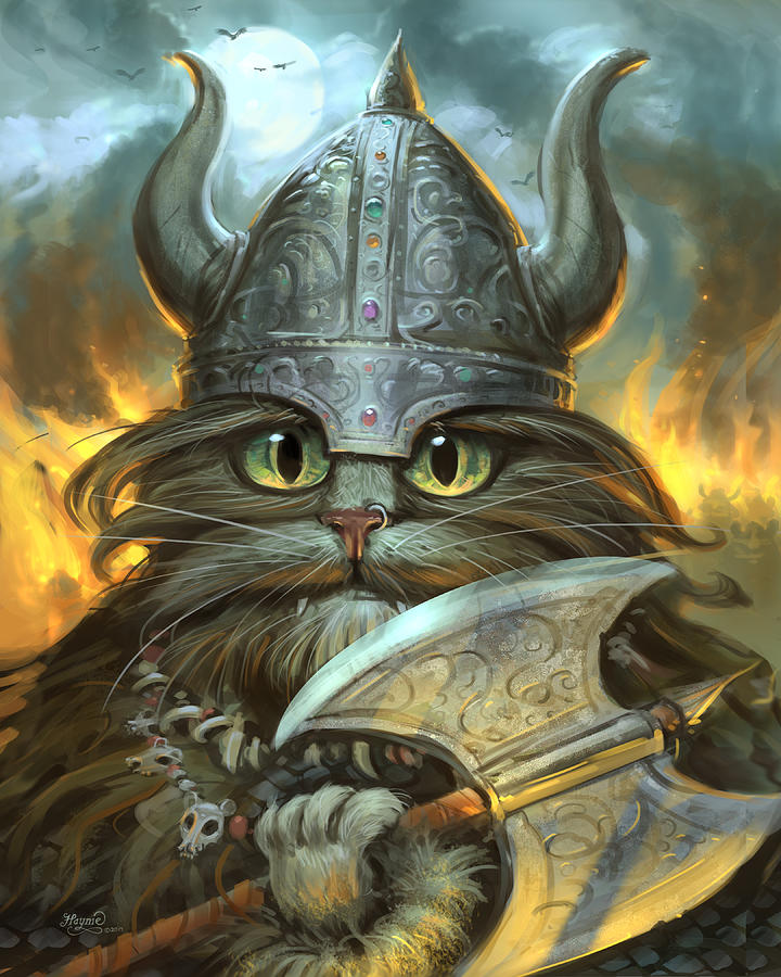 Cat Painting - Haagar the Hairy by Jeff Haynie