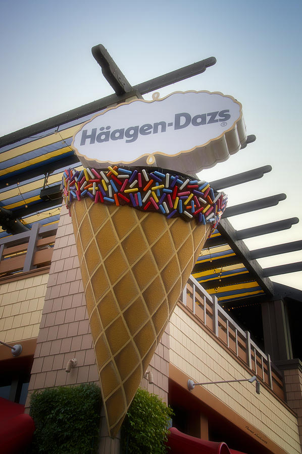 Castle Photograph - Haagen Dazs Ice Cream Signage Downtown Disneyland 01 by Thomas Woolworth