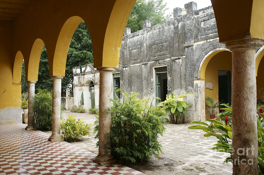Hacienda Yaxcopoil Courtyard Photograph by John  Mitchell