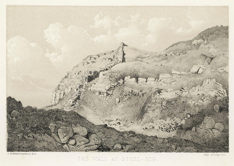 Hadrian's Wall Running Along The Edge Drawing by Mary Evans Picture