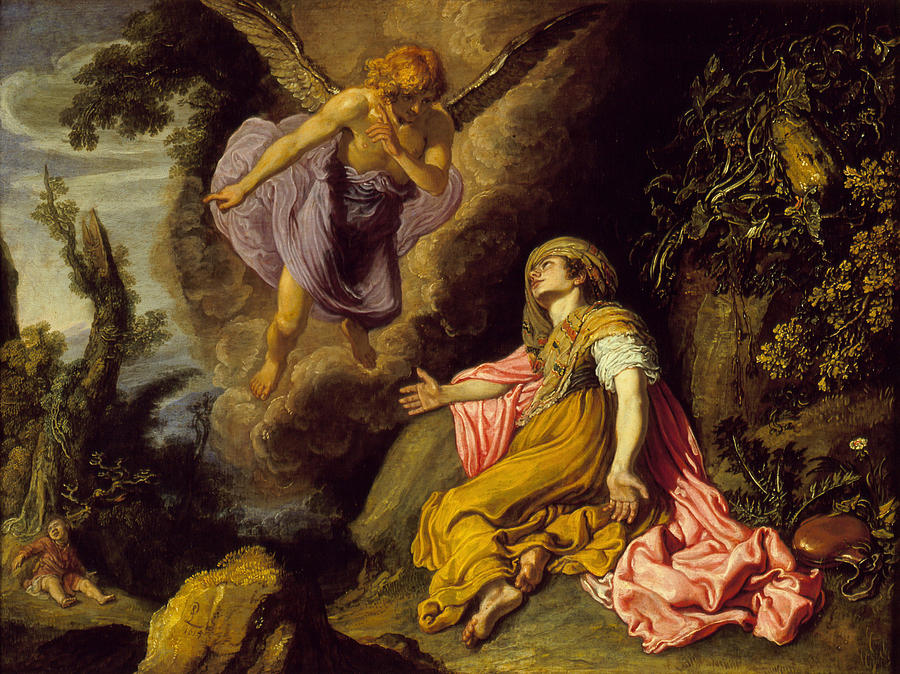 Hagar and the Angel Painting by Pieter Lastman