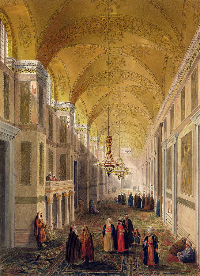 Byzantine Drawing - Haghia Sophia, Plate 2 The Narthex by Gaspard Fossati
