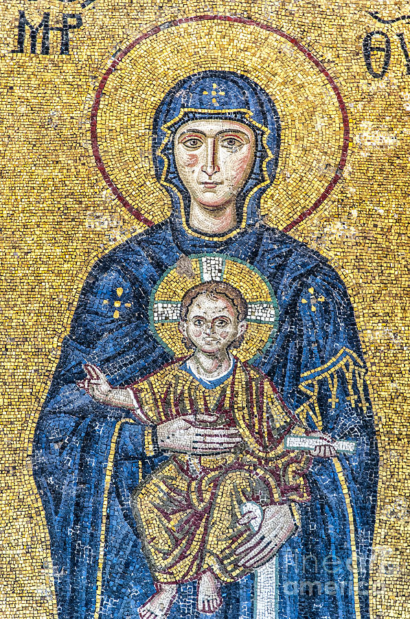 Byzantine Photograph - Hagia Sofia mosaic 05 by Antony McAulay