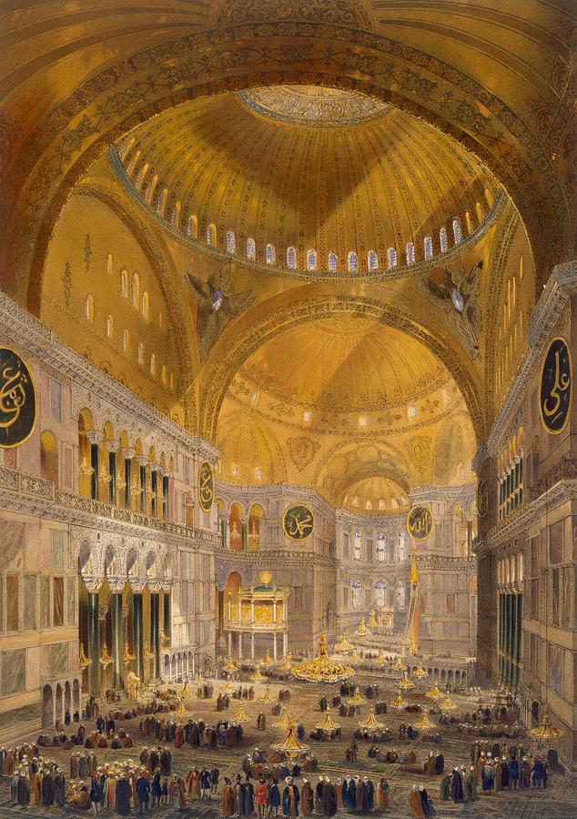 Hagia Sophia, Constantinople, 1852 Drawing by Gaspard Fossati
