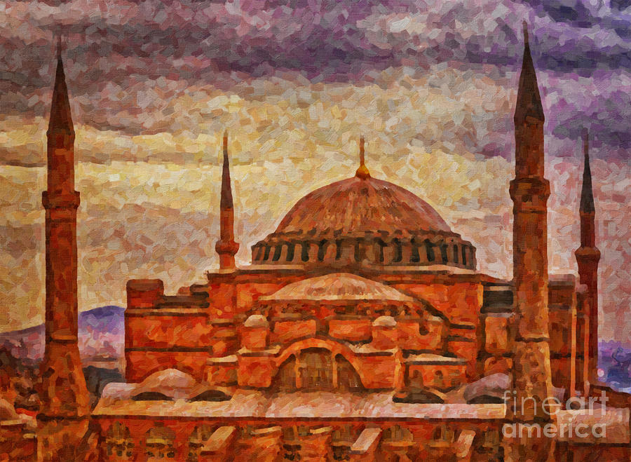Hagia Sophia Digital Painting Painting by Antony McAulay