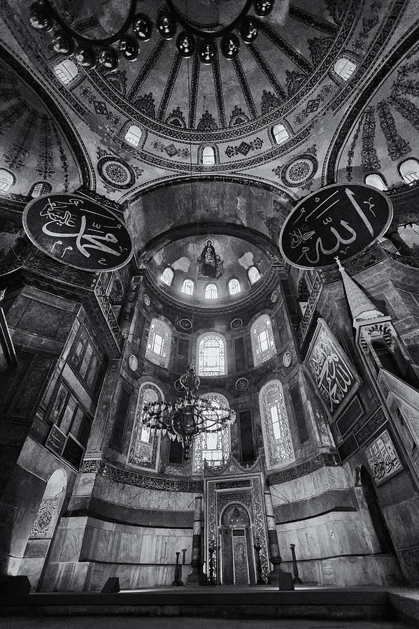 Hagia Sophia Interior - BW Photograph by Stephen Stookey