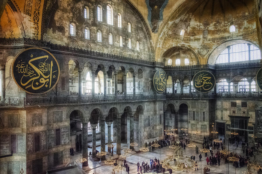 Byzantine Photograph - Hagia Sophia Interior by Joan Carroll