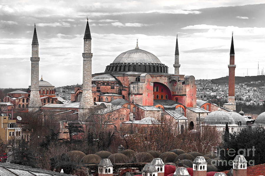Byzantine Photograph - Hagia Sophia mosque - Istanbul - Turkey by Luciano Mortula