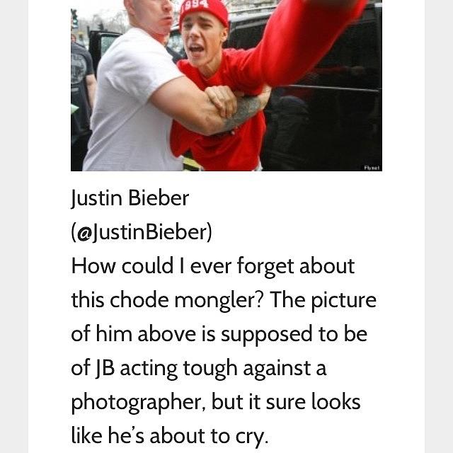 1 Photograph - Haha Justin Bieber Made #1 Douchebag On by Steven Black