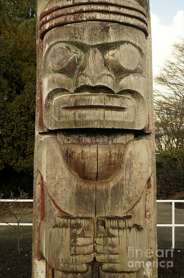 Haida Totem Pole Vancouver Photograph by John  Mitchell