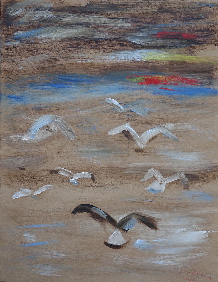 Haifa Beach Painting by Rita Adams