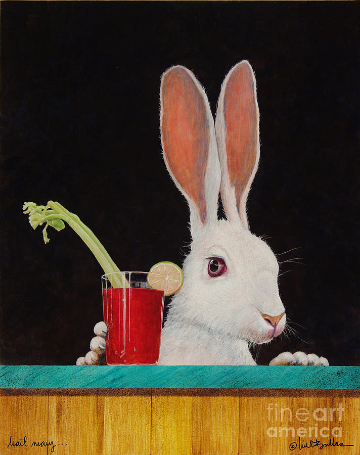 Rabbit Painting - Hail mary... by Will Bullas