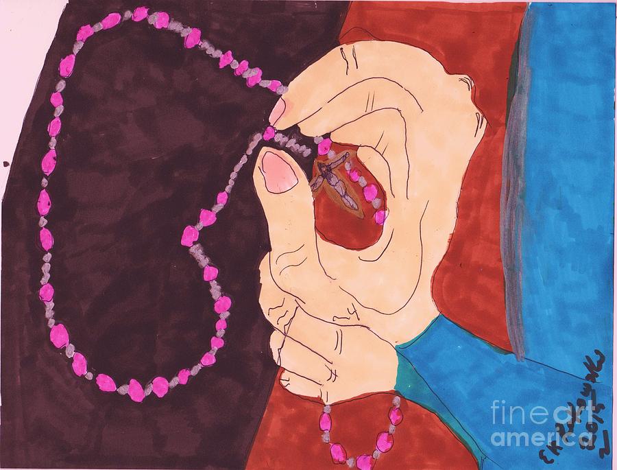 Prayers of the Rosary For Peace Mixed Media by Elinor Helen Rakowski
