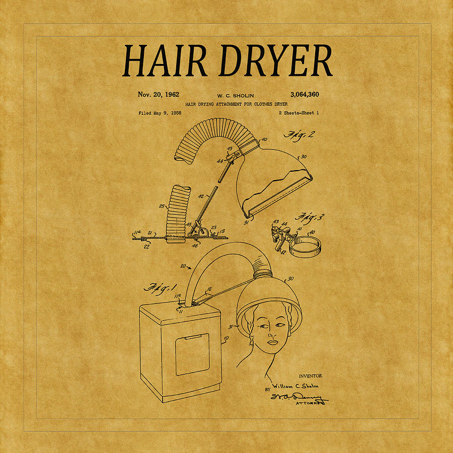Hair Dryer Patent 3 Photograph by Andrew Fare
