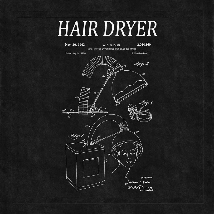 Hair Dryer Patent 4 Photograph by Andrew Fare