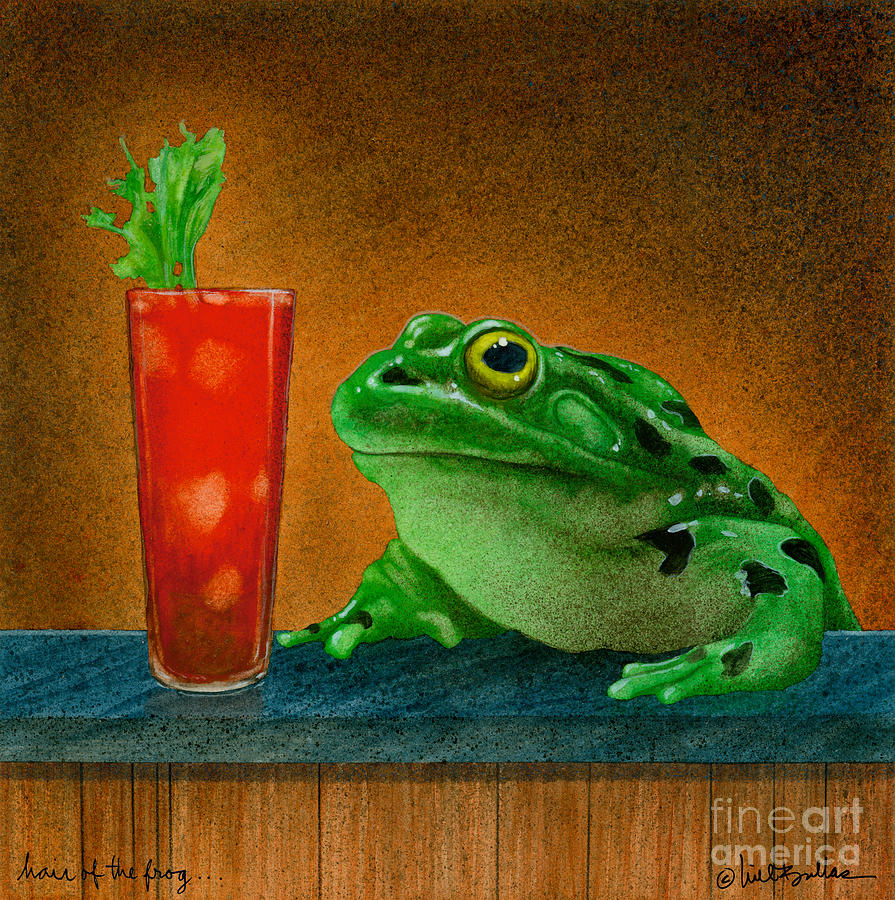 Frog Painting - Hair of the frog... by Will Bullas