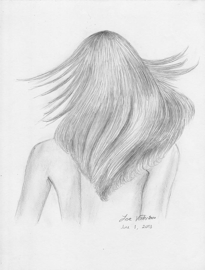 Hair Study Drawing by Martin Valeriano