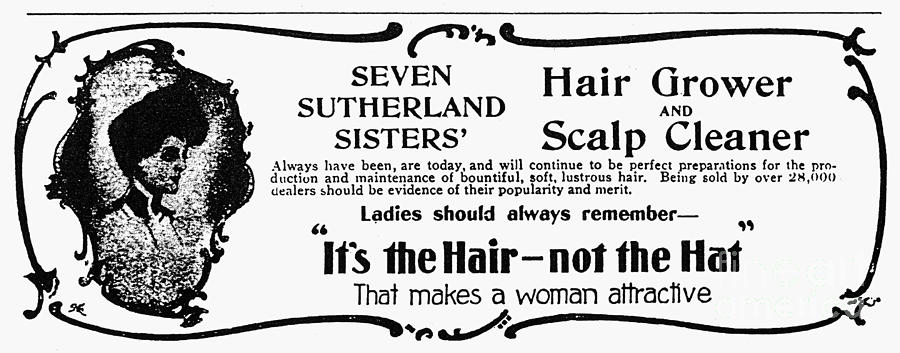 1894 Photograph - Hair Treatment Ad, 1894 by Granger