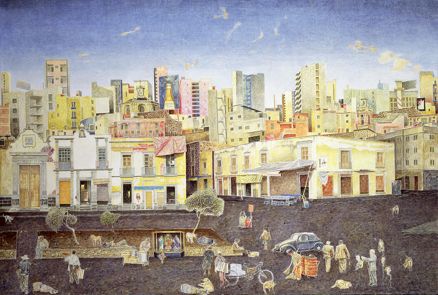 Architecture Photograph - Hairdresser In The Plaza Roldan, 2001 Oil On Canvas by James Reeve