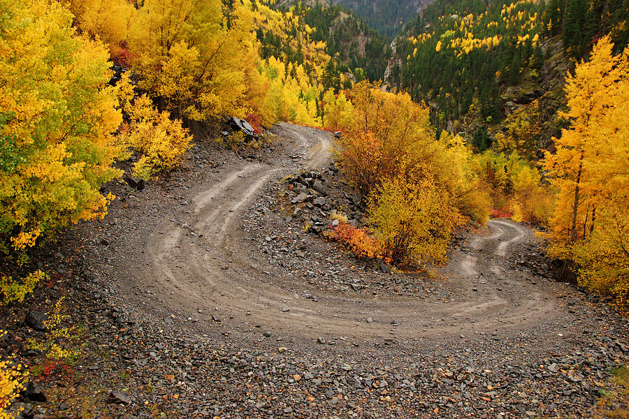 Hairpin Curve in Autumn Photograph by Daniel Woodrum