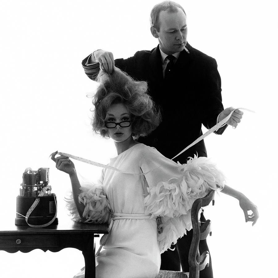 Hairstylist Kenneth Holding The Hair Of A Model Photograph by Bert Stern Hairstylist Kenneth Holding The Hair Of A Model Photograph by Bert Stern