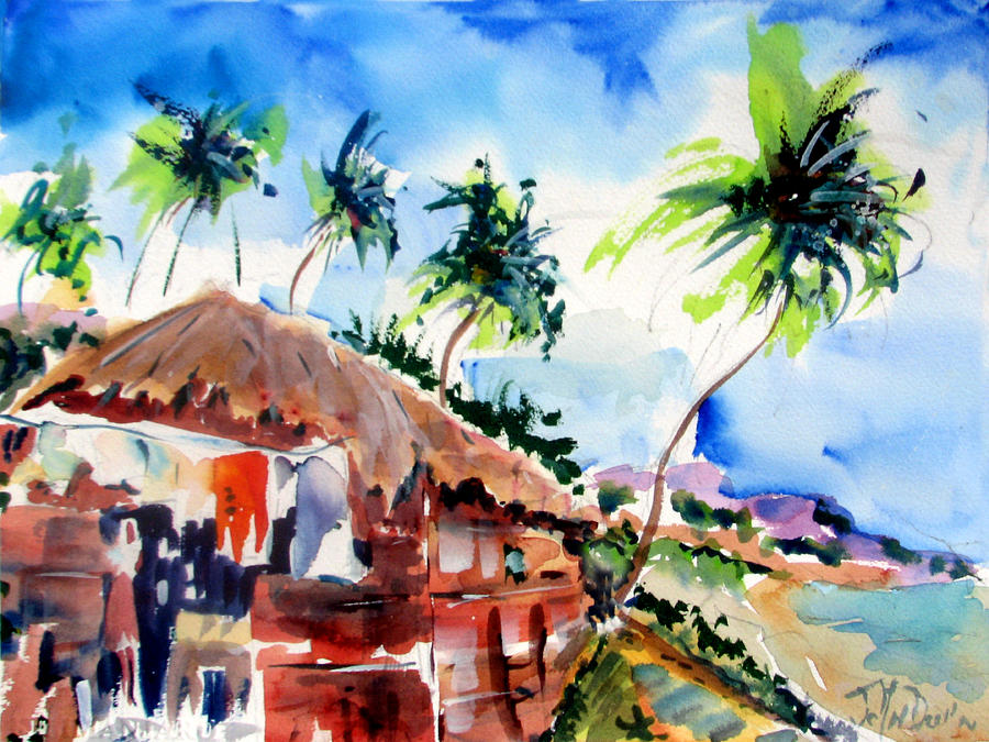 Haiti Hut Painting by John Dunn