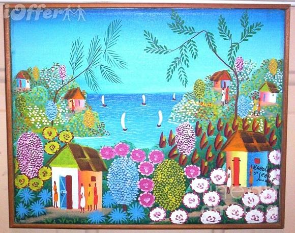 Haiti Village Scene Painting by Harold St Jean - Pixels