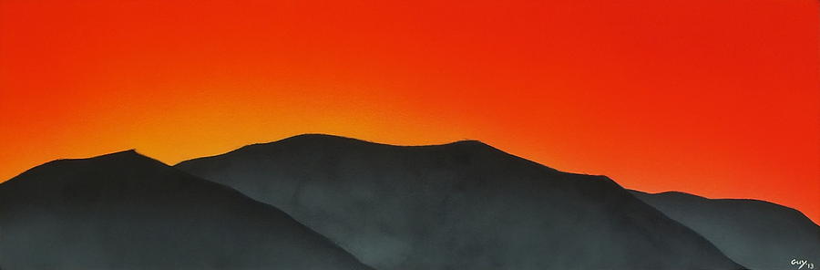 Hakarimata sunset Painting by Guy Pettingell