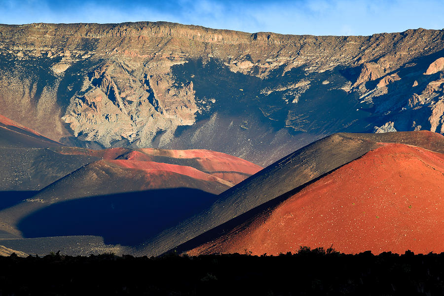 Paradise Photograph - Haleakala Cinder cones lit from the sunrise within the crater by Nature  Photographer