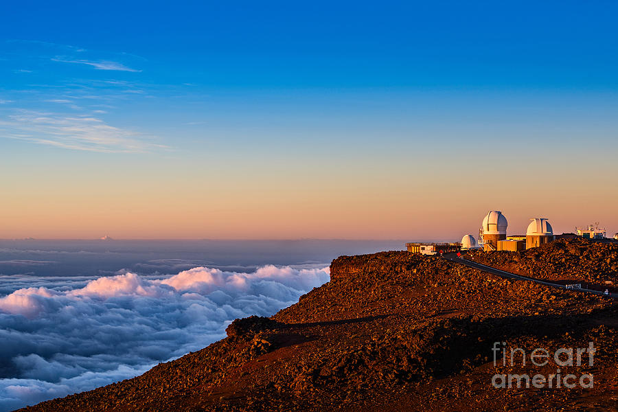 Haleakala Observatory At Sunrise In Maui. Photograph