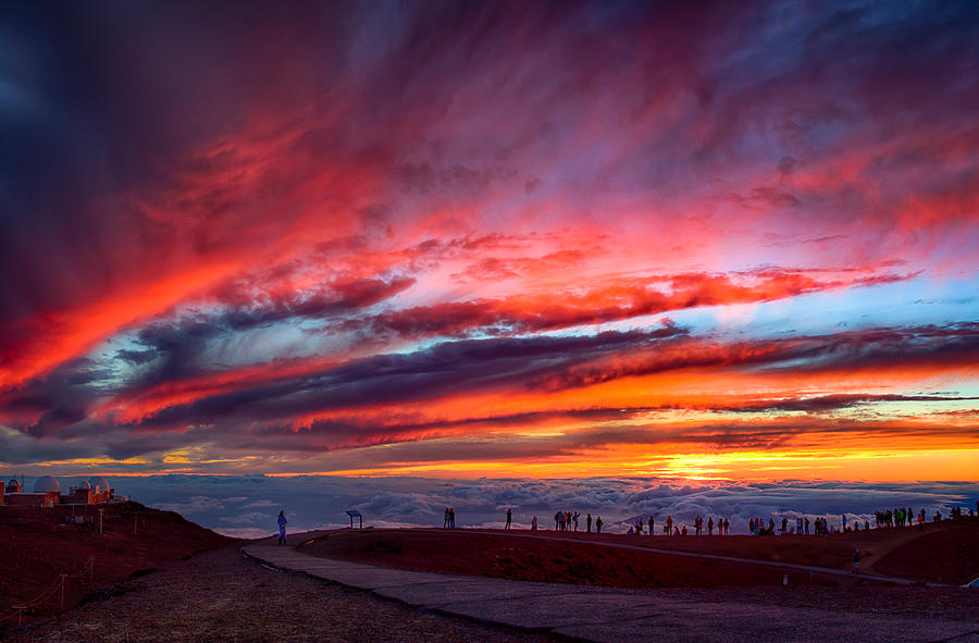 Sunset Photograph - Haleakala Sunset 3 by Mike Neal