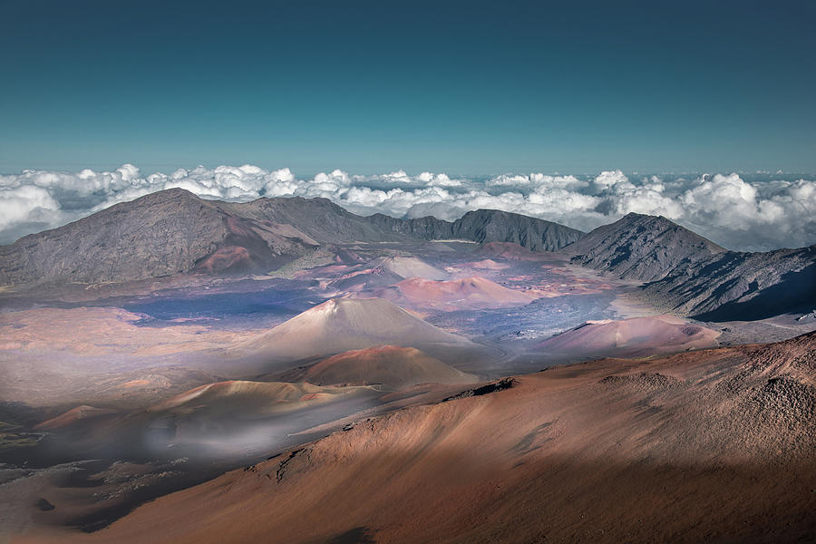 Haleakala Volcano Cinder Cones Above Photograph by William Toti