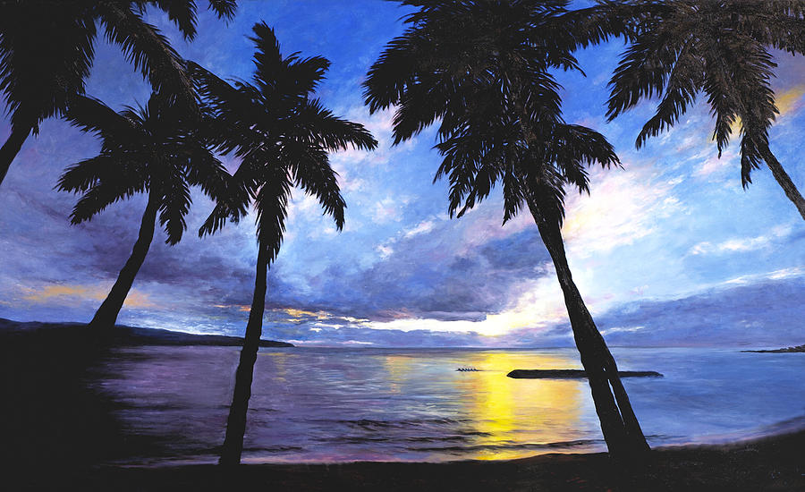 Honolulu Painting - Haleiwa Sunset by Stacy Vosberg