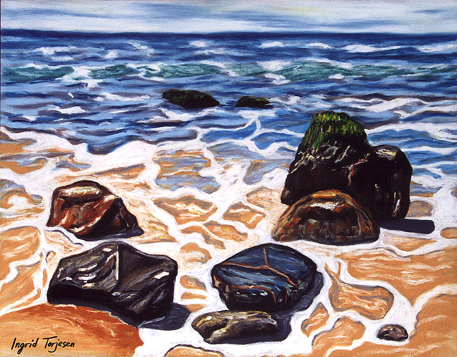 Rocks Painting - Half Circle Rocks by Ingrid Torjesen Rocks Painting - Half Circle Rocks by Ingrid Torjesen