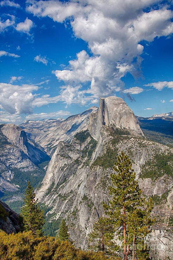 Yosemite National Park Photograph - Half Dome And Clouds by Mimi Ditchie
