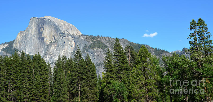 Half Dome and Moon Panorama Photograph by Debra Thompson